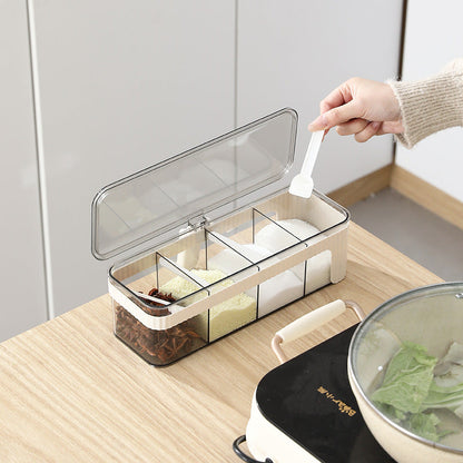4 Compartments Spice Storage Container Set-SA2408-313 Spice and sugar Jar Apricot
