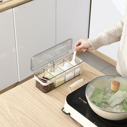 4 Compartments Spice Storage Container Set-SA2408-313 Spice and sugar Jar Apricot