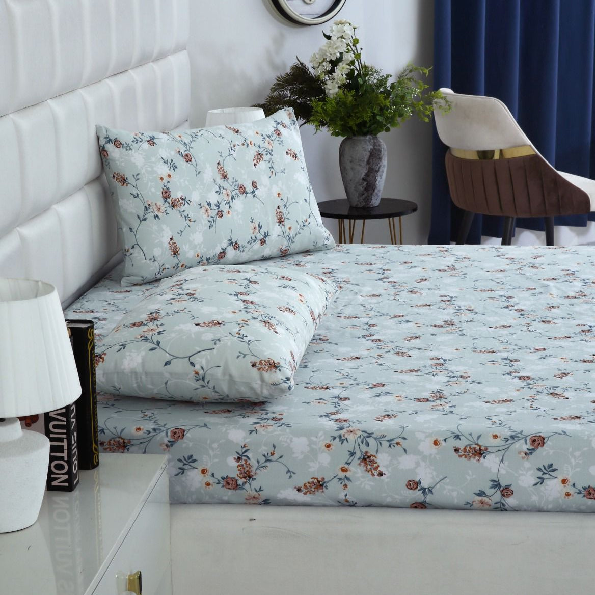 3 PCs Double Bed Sheet-Harmony Bed Sheets Apricot