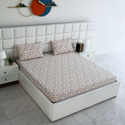 Fitted Bed Sheet-Roseto Fitted Sheets Apricot