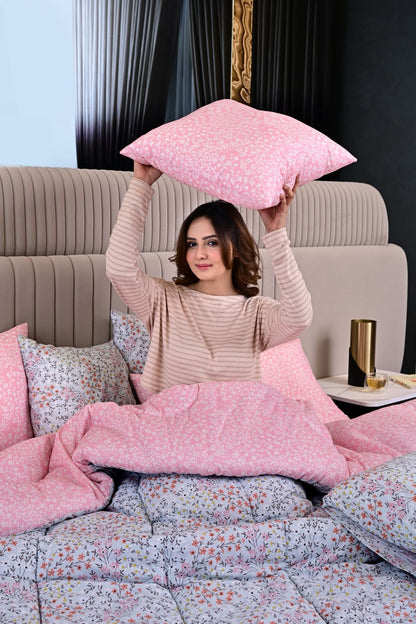 8 PCs Winter Comforter Set-Sweet Alyssum Comforters Apricot