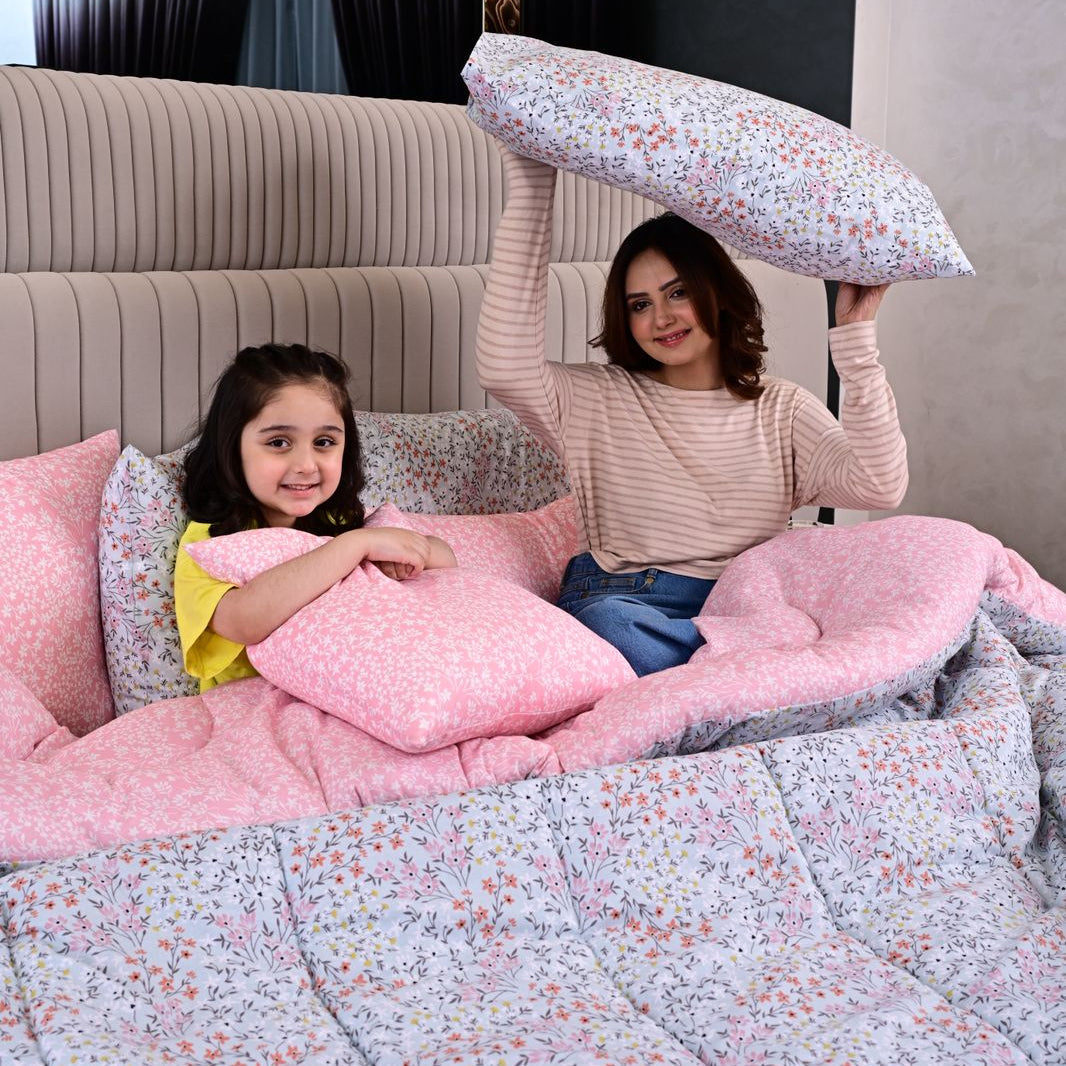 8 PCs Winter Comforter Set-Sweet Alyssum Comforters Apricot