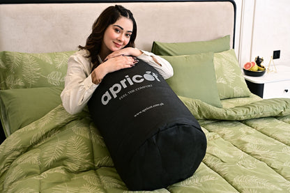 8 PCs Winter Comforter Set-Green Quill Comforters Apricot