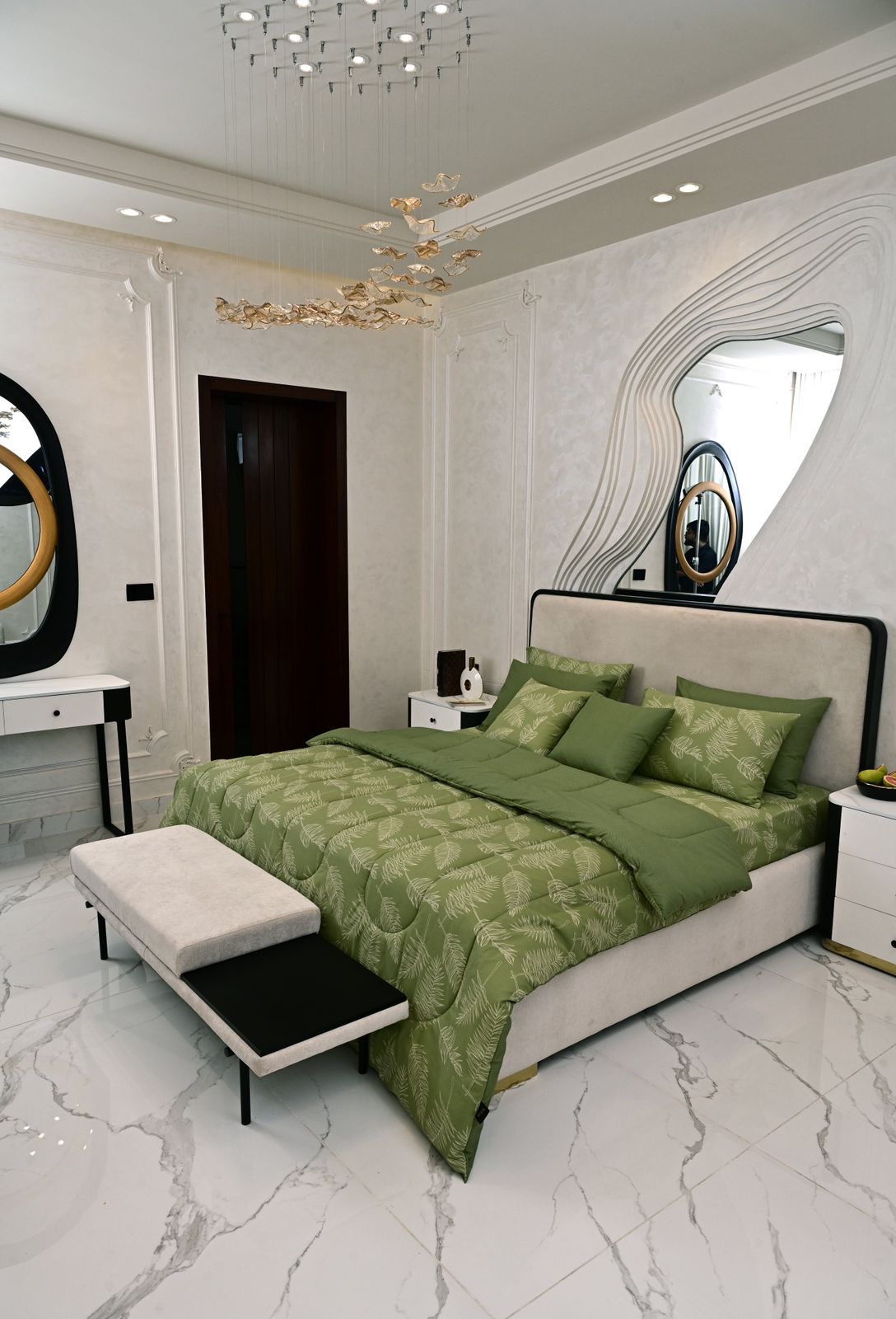 8 PCs Winter Comforter Set-Green Quill Comforters Apricot