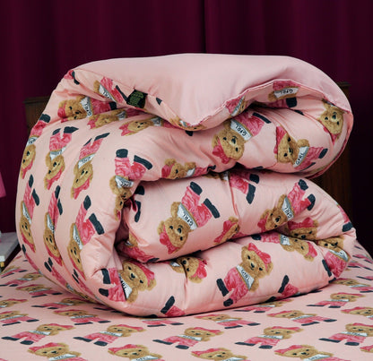 5 PCs Single Kids Comforter Set-Ted Comforters Apricot