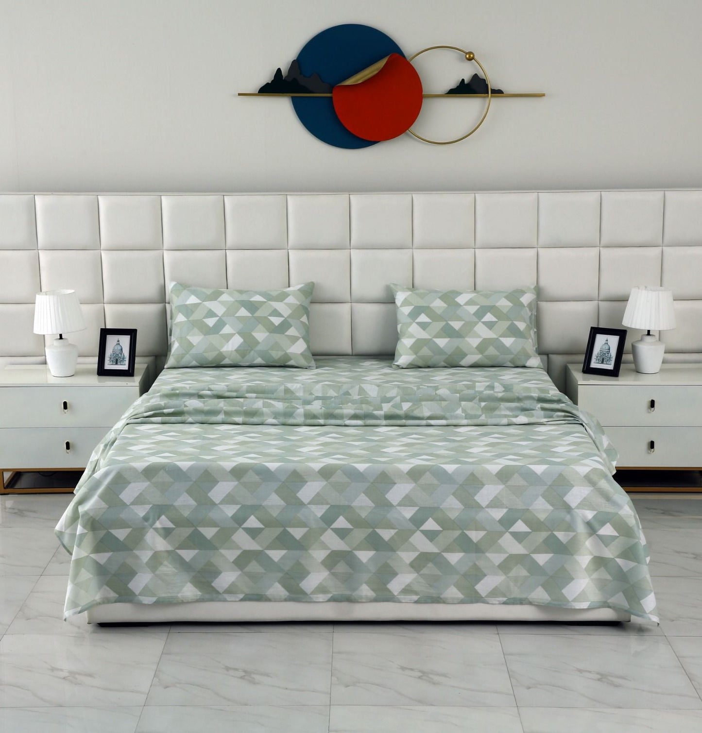 3 PCs Double Bed Sheet-DB206 Bed Sheets Apricot