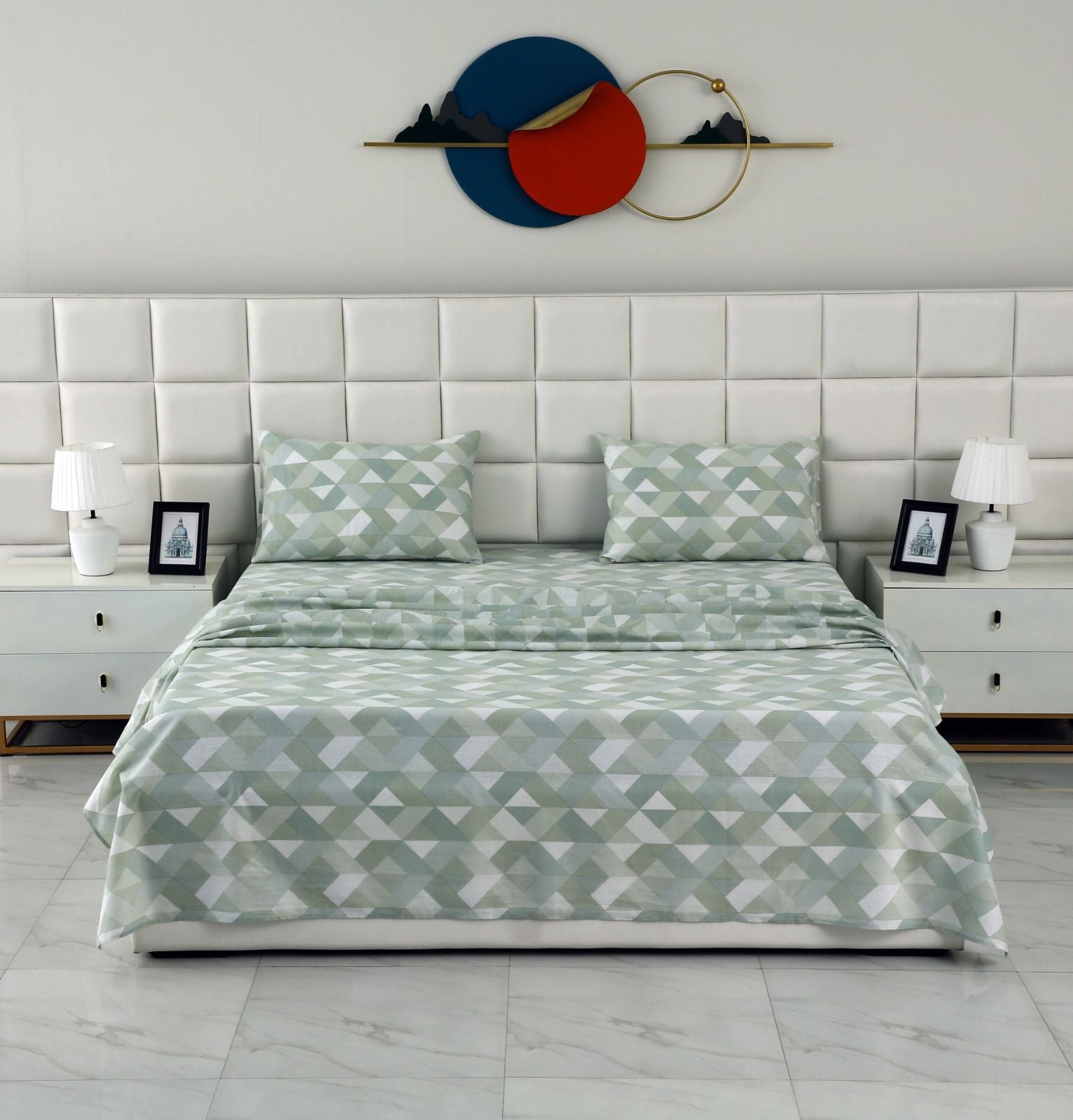 3 PCs Double Bed Sheet-DB206 Bed Sheets Apricot