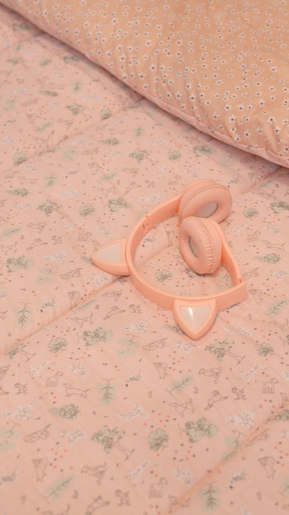 5 PCs Single Comforter Set-Animal Gang Comforters Apricot
