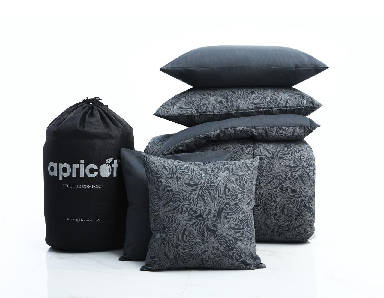 8 PCs Winter Comforter Set-Ash Grey Comforters Apricot