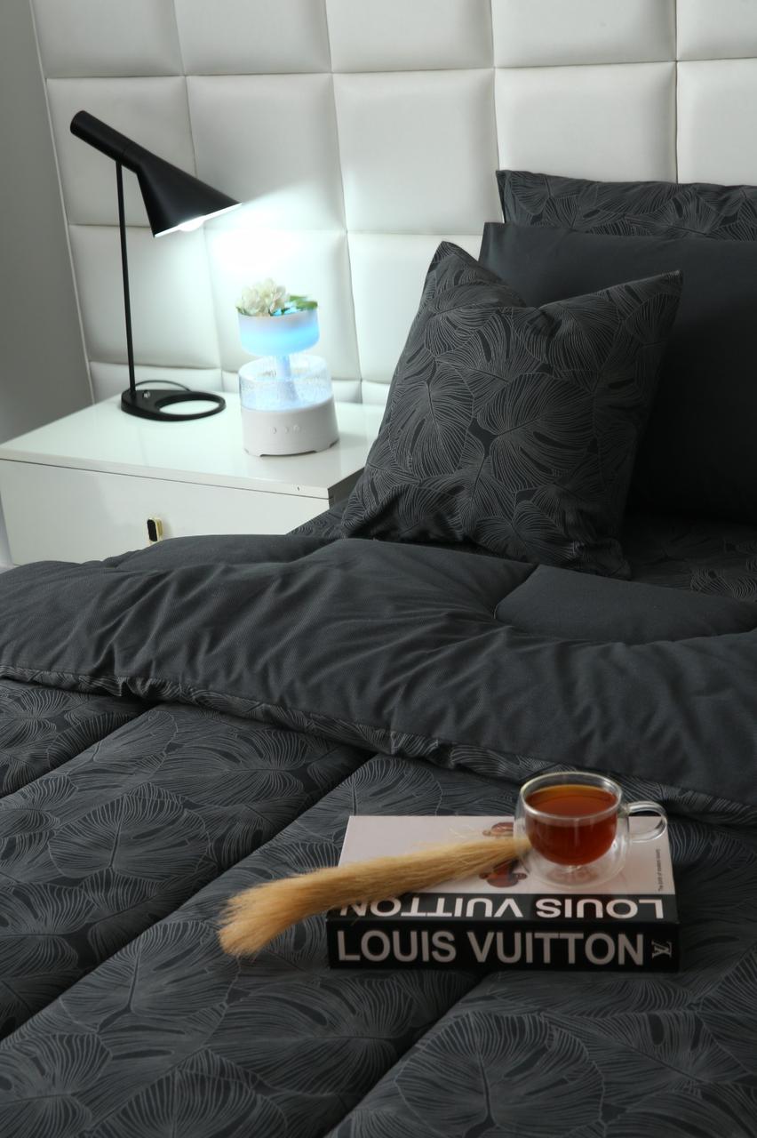 8 PCs Winter Comforter Set-Ash Grey Comforters Apricot