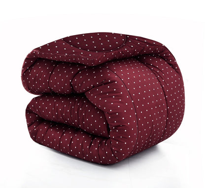 1 PC Single Razai-Plum Polka Comforters Apricot