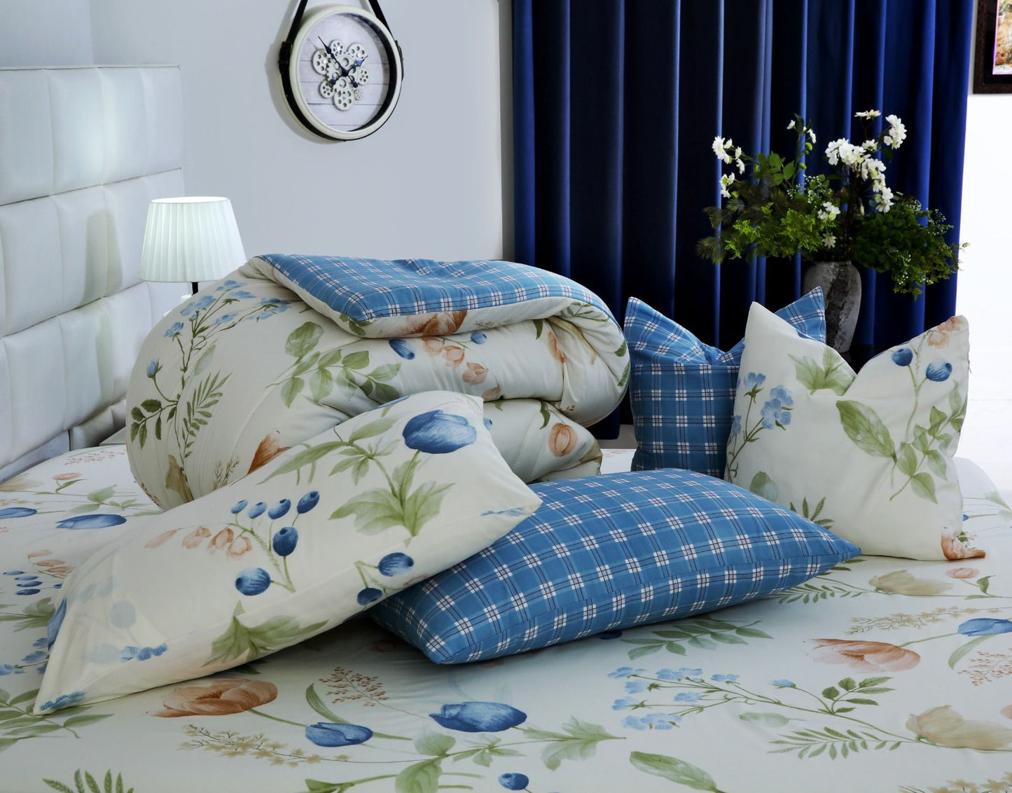 8 PCs Winter Comforter Set-Water Lily Comforters Apricot