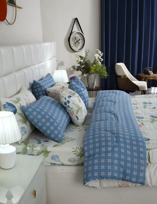 5 PCs Single Comforter Set-Water Lily Comforters Apricot