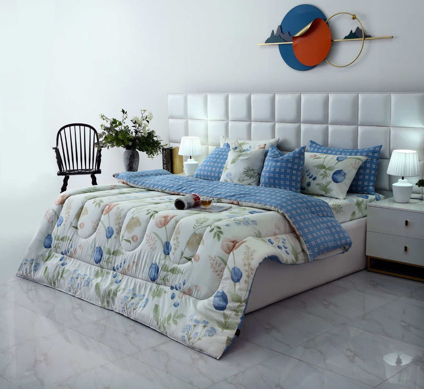 8 PCs Winter Comforter Set-Water Lily Comforters Apricot