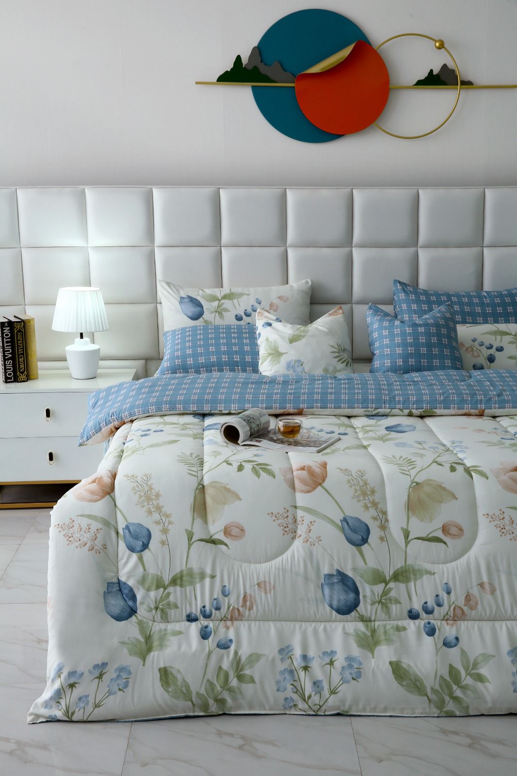 8 PCs Winter Comforter Set-Water Lily Comforters Apricot