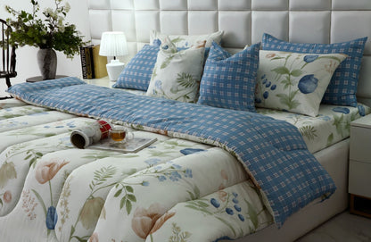 8 PCs Winter Comforter Set-Water Lily Comforters Apricot