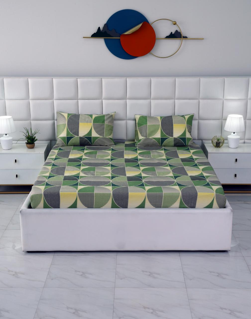 Fitted Bed Sheet-Neo Abstract Fitted Sheets Apricot