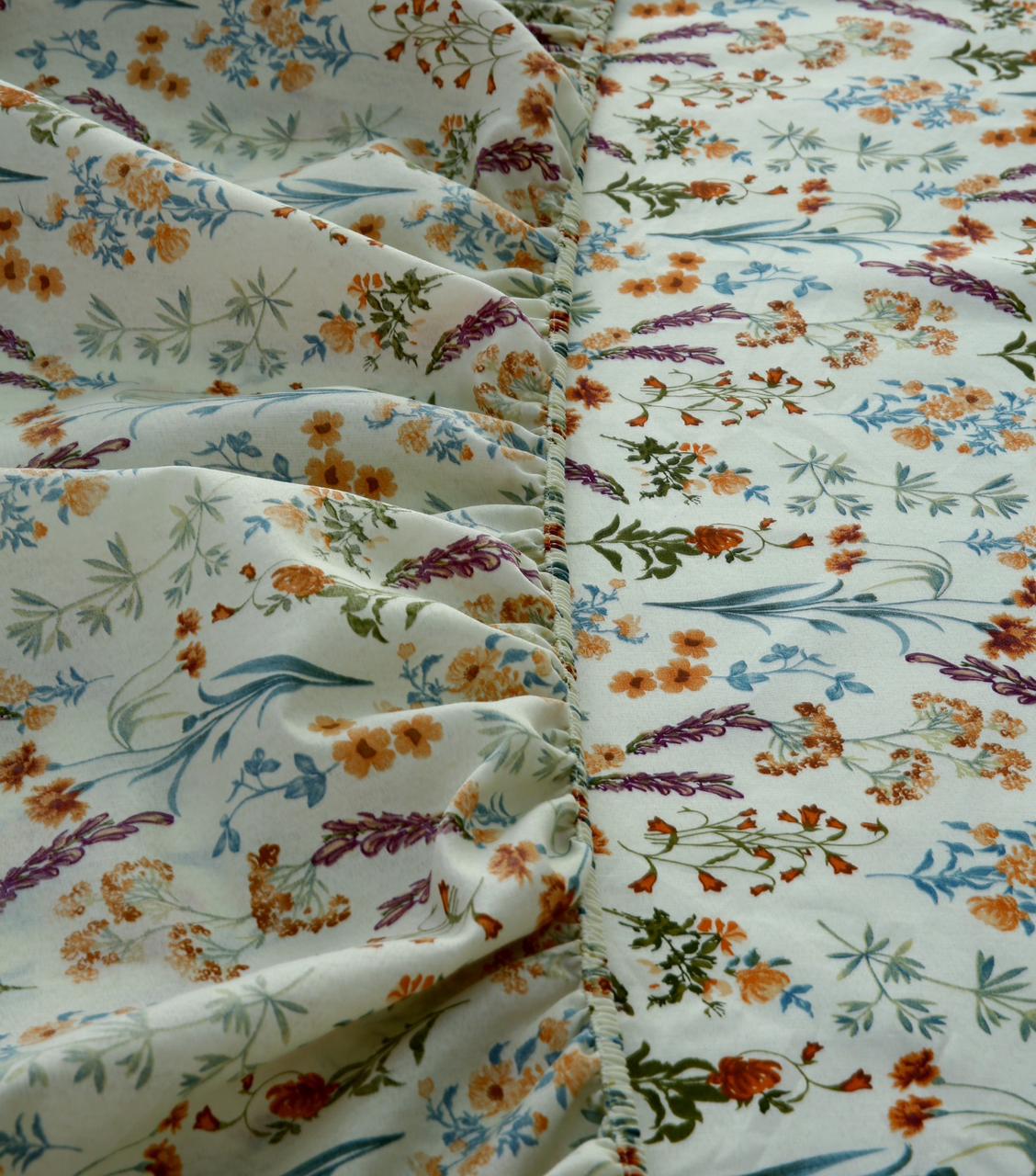 Fitted Bed Sheet-Botanical Charm Fitted Sheets Apricot
