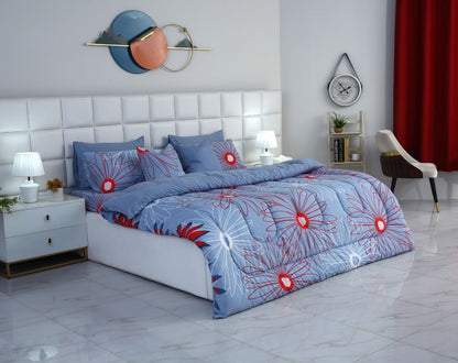 8 PCs Winter Comforter Set-Wine Rose Comforters Apricot