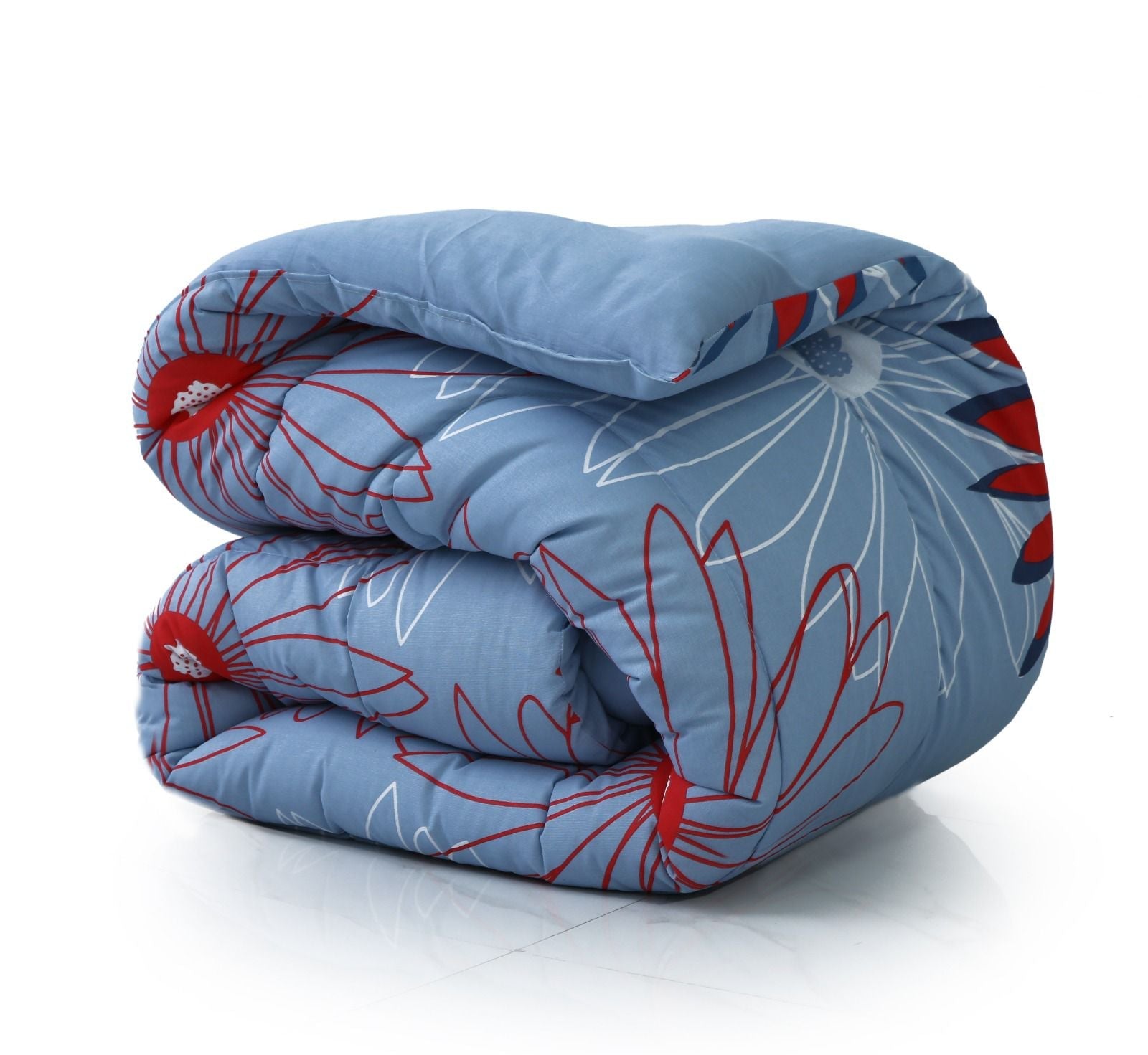 8 PCs Winter Comforter Set-Wine Rose Comforters Apricot