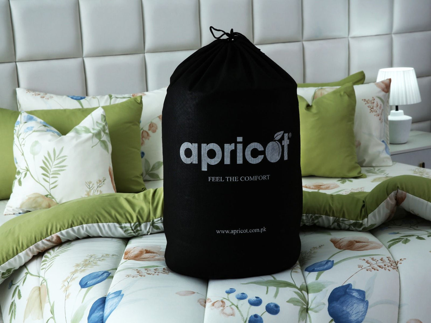 8 PCs Winter Razai Set-Floral Crew Comforters Apricot