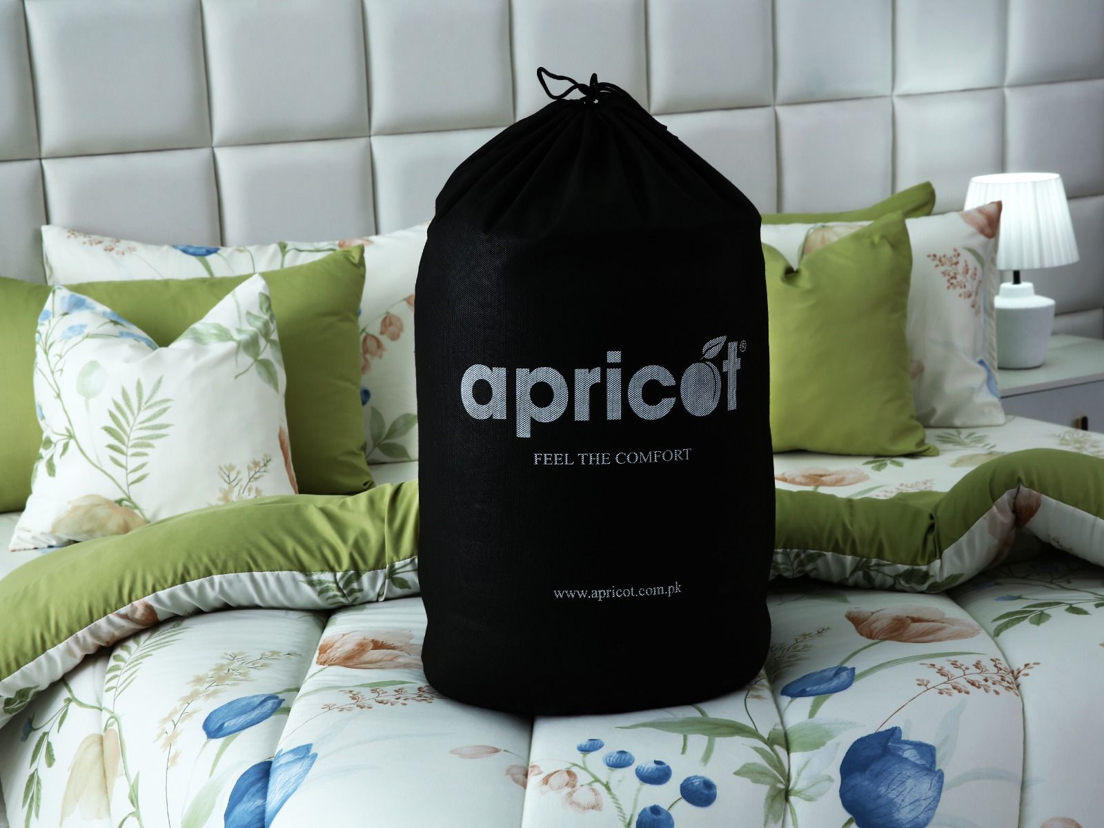 8 PCs Winter Razai Set-Floral Crew Comforters Apricot