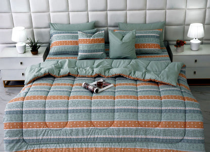 8 PCs Winter Comforter Set-Beach Folk Comforters Apricot