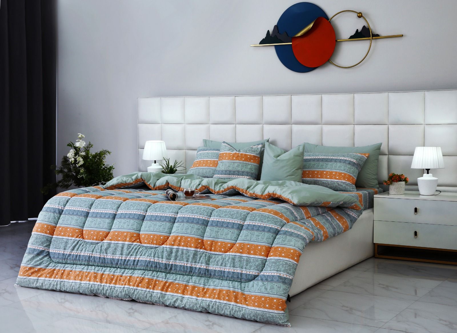 8 PCs Winter Comforter Set-Beach Folk Comforters Apricot