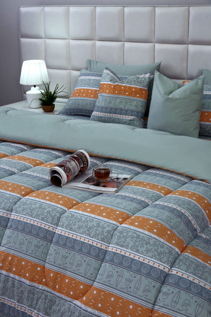 8 PCs Winter Comforter Set-Beach Folk Comforters Apricot