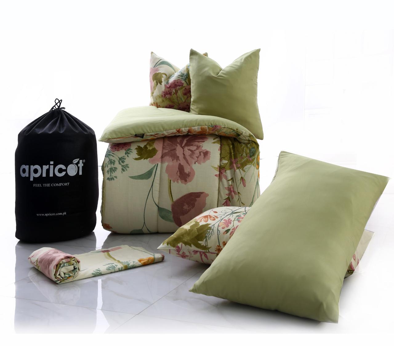 8 PCs Winter Razai Set-Delamere Comforters Apricot