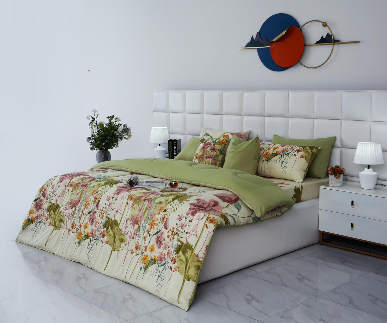 8 PCs Winter Razai Set-Delamere Comforters Apricot