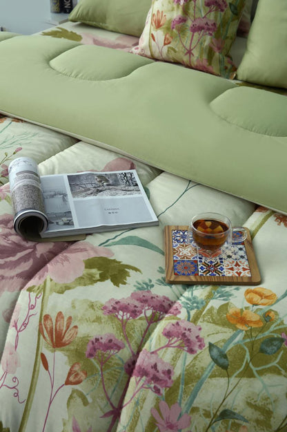 8 PCs Winter Razai Set-Delamere Comforters Apricot