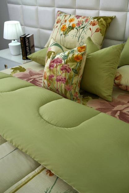 8 PCs Winter Razai Set-Delamere Comforters Apricot