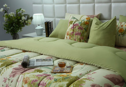 8 PCs Winter Razai Set-Delamere Comforters Apricot