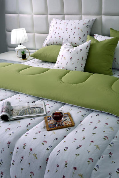 8 PCs Winter Comforter Set-Oshibana Comforters Apricot