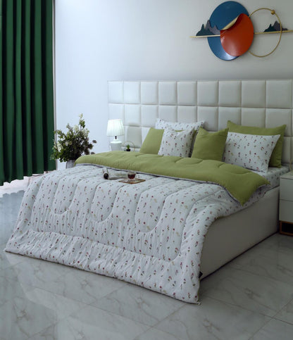 8 PCs Winter Comforter Set-Oshibana Comforters Apricot