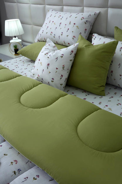 8 PCs Winter Comforter Set-Oshibana Comforters Apricot