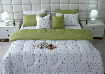 8 PCs Winter Comforter Set-Oshibana Comforters Apricot