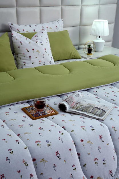 8 PCs Winter Comforter Set-Oshibana Comforters Apricot