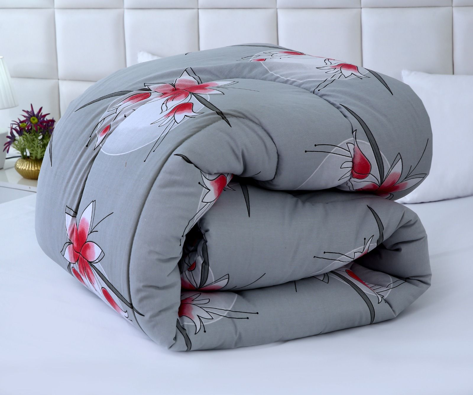 1 PC Double Winter Comforter-Victorian Rose Comforters Apricot