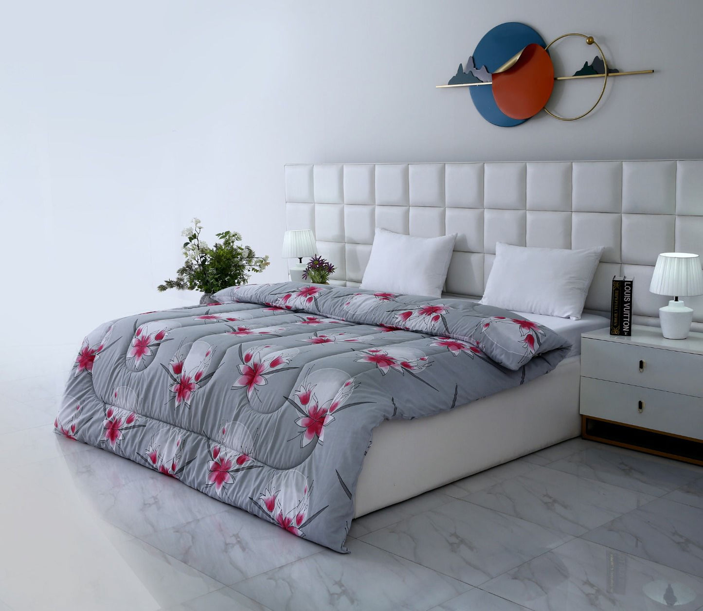 1 PC Double Winter Comforter-Victorian Rose Comforters Apricot