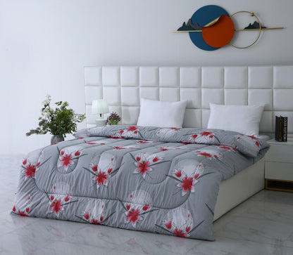 1 PC Double Winter Comforter-Victorian Rose Comforters Apricot