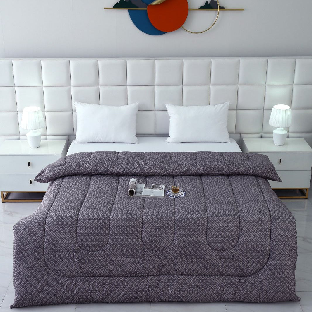 1 PC Single Comforter-Plaid Comforters Apricot