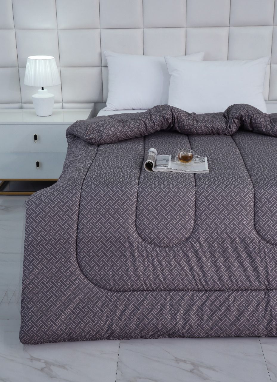 1 PC Single Comforter-Plaid Comforters Apricot