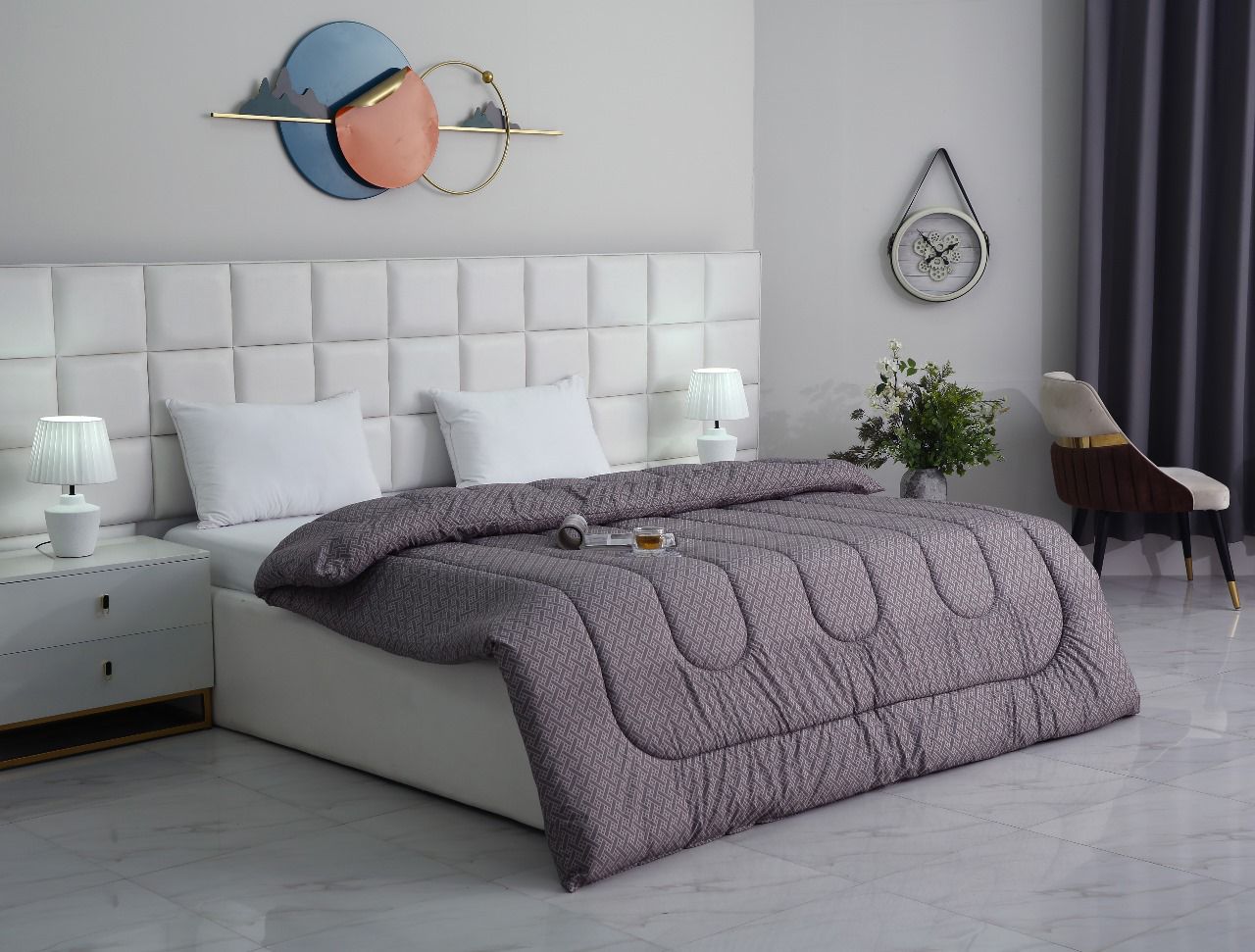 1 PC Double Winter Comforter-Plaid Comforters Apricot