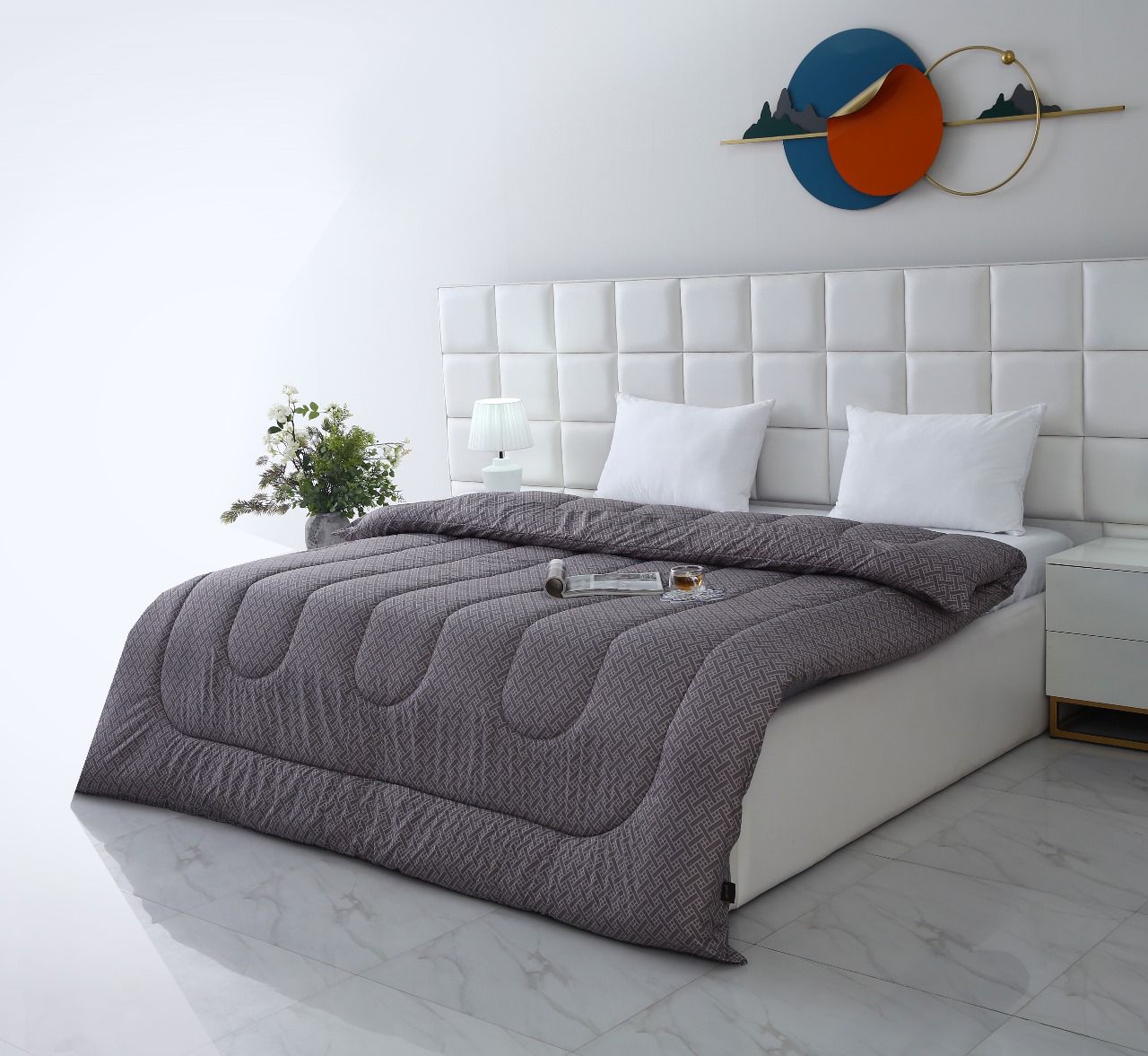 1 PC Single Comforter-Plaid Comforters Apricot