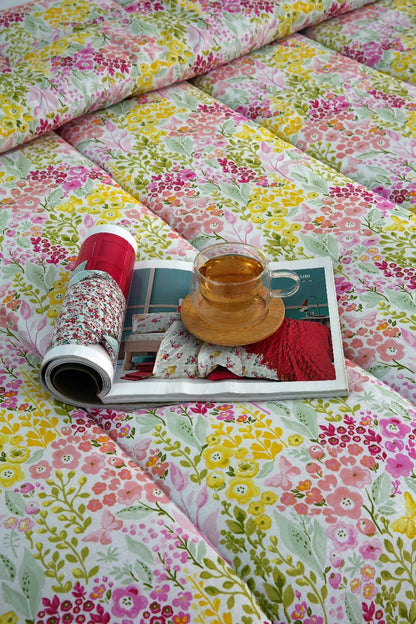 1 PC Double Winter Comforter-Peace Lilly Comforters Apricot