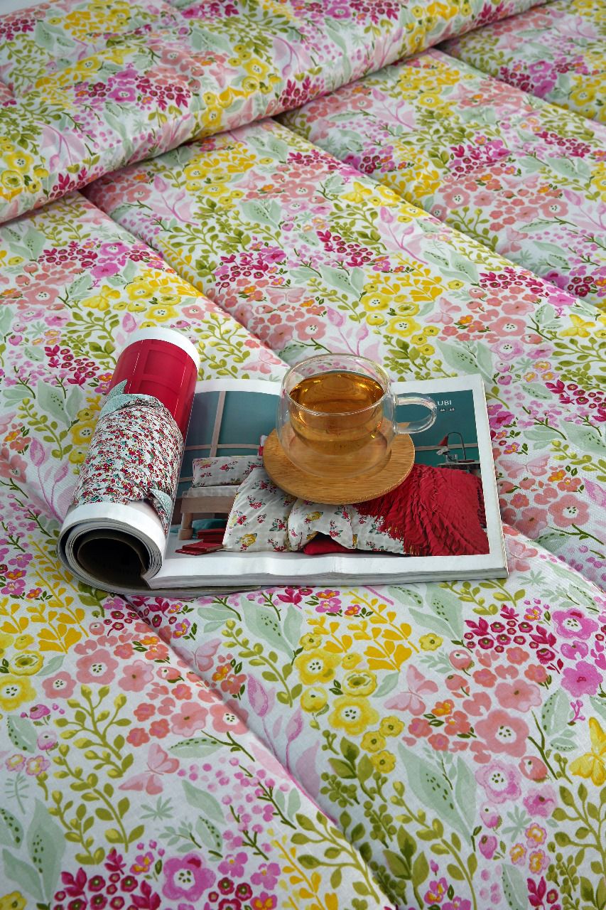 1 PC Single Comforter-Peace Lilly Comforters Apricot