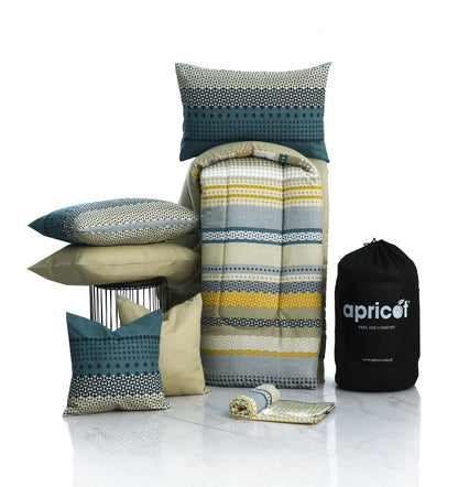 8 PCs Winter Comforter Set-Bohemian Comforters Apricot