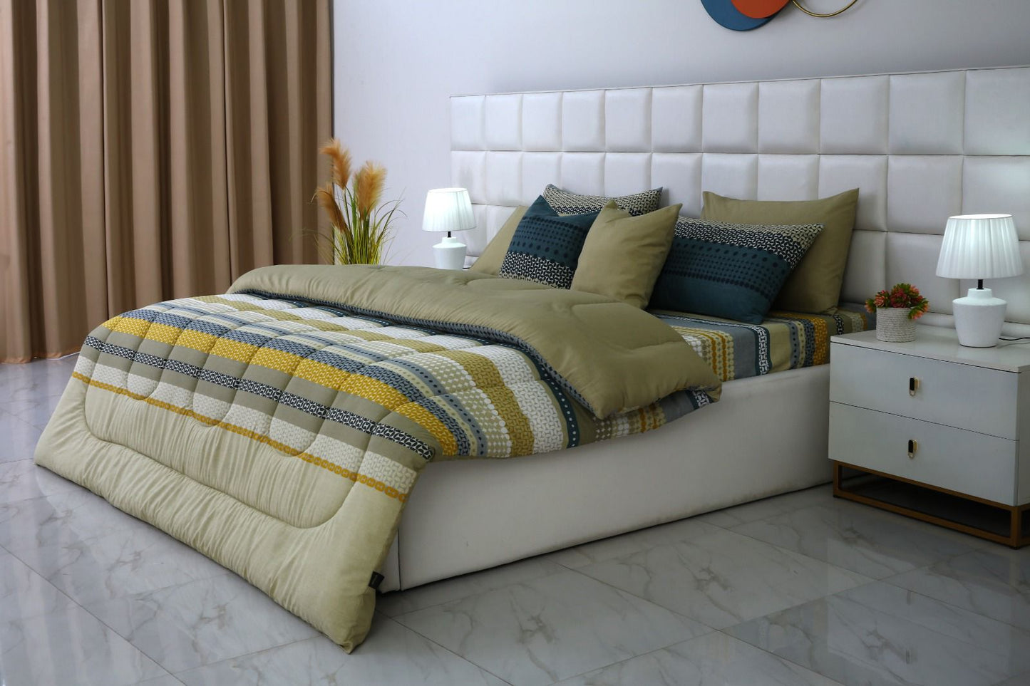 8 PCs Winter Comforter Set-Bohemian Comforters Apricot